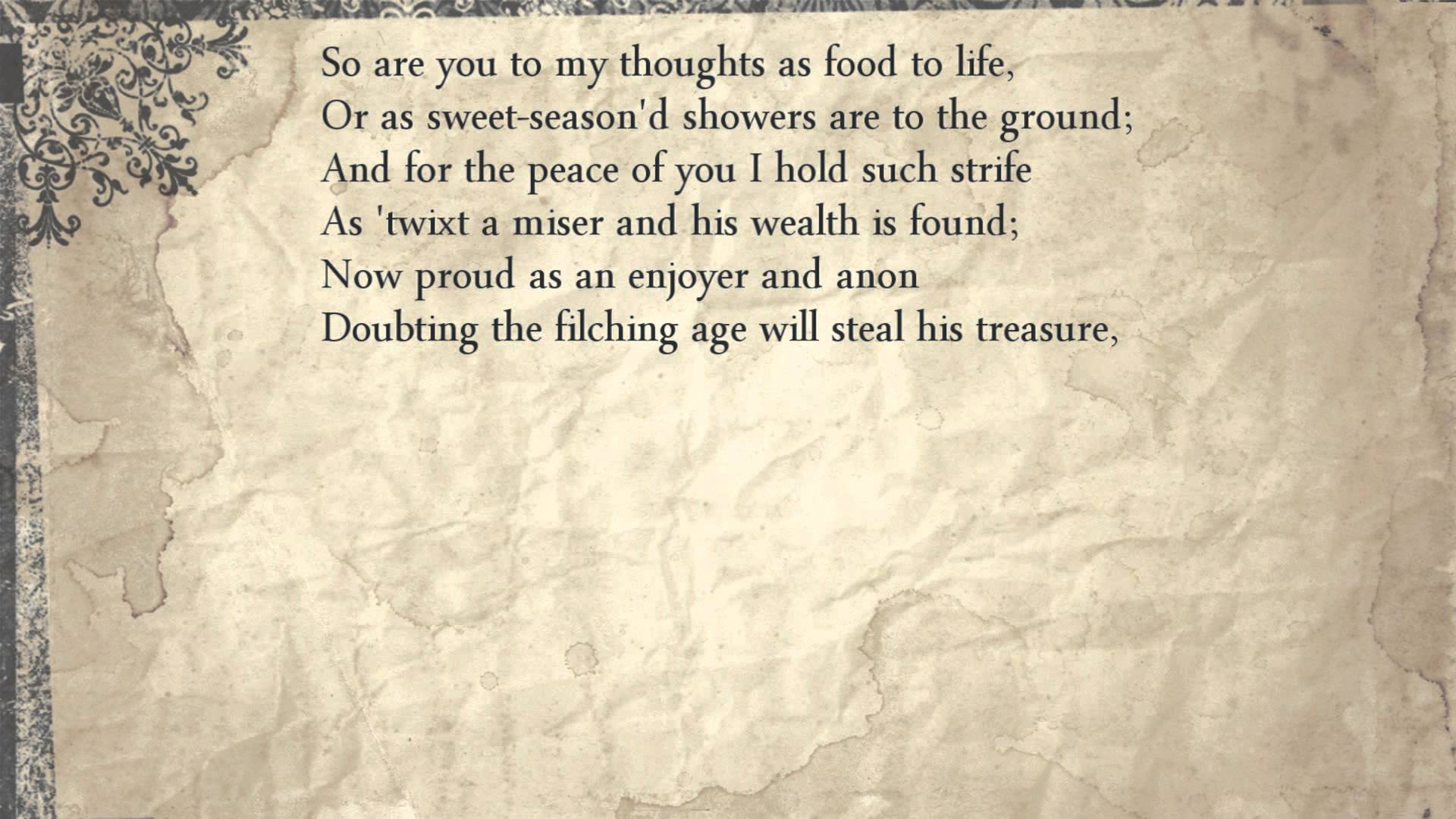 Sonnet 75 By William Shakespeare Greatest Poems